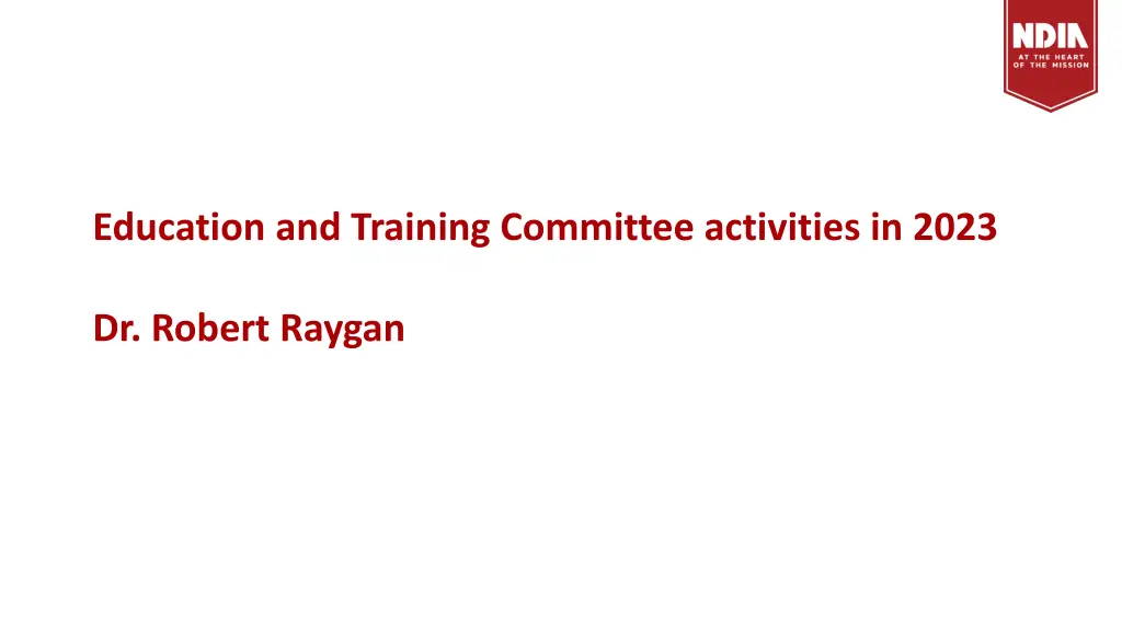 education and training committee activities