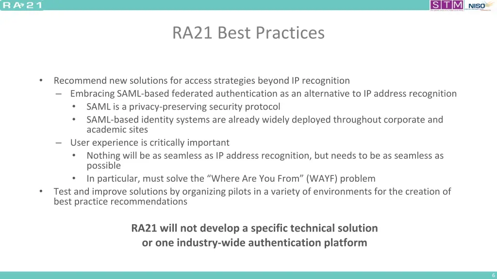 ra21 best practices