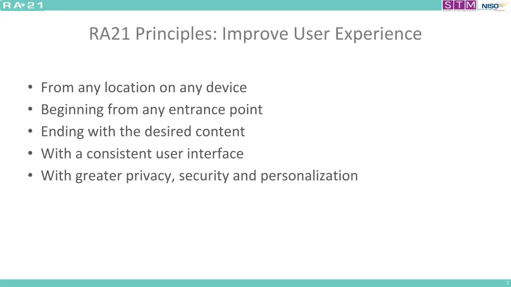 ra21 principles improve user experience