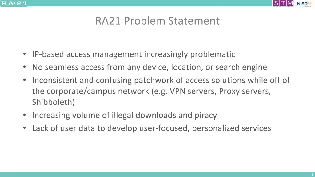 ra21 problem statement