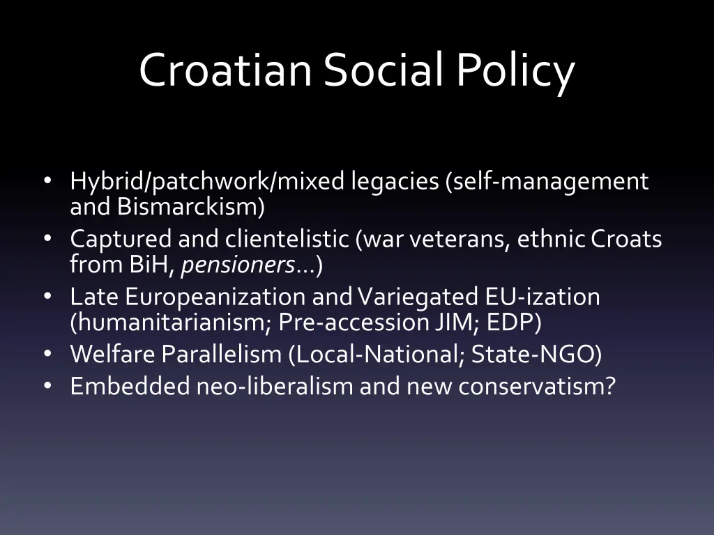 croatian social policy