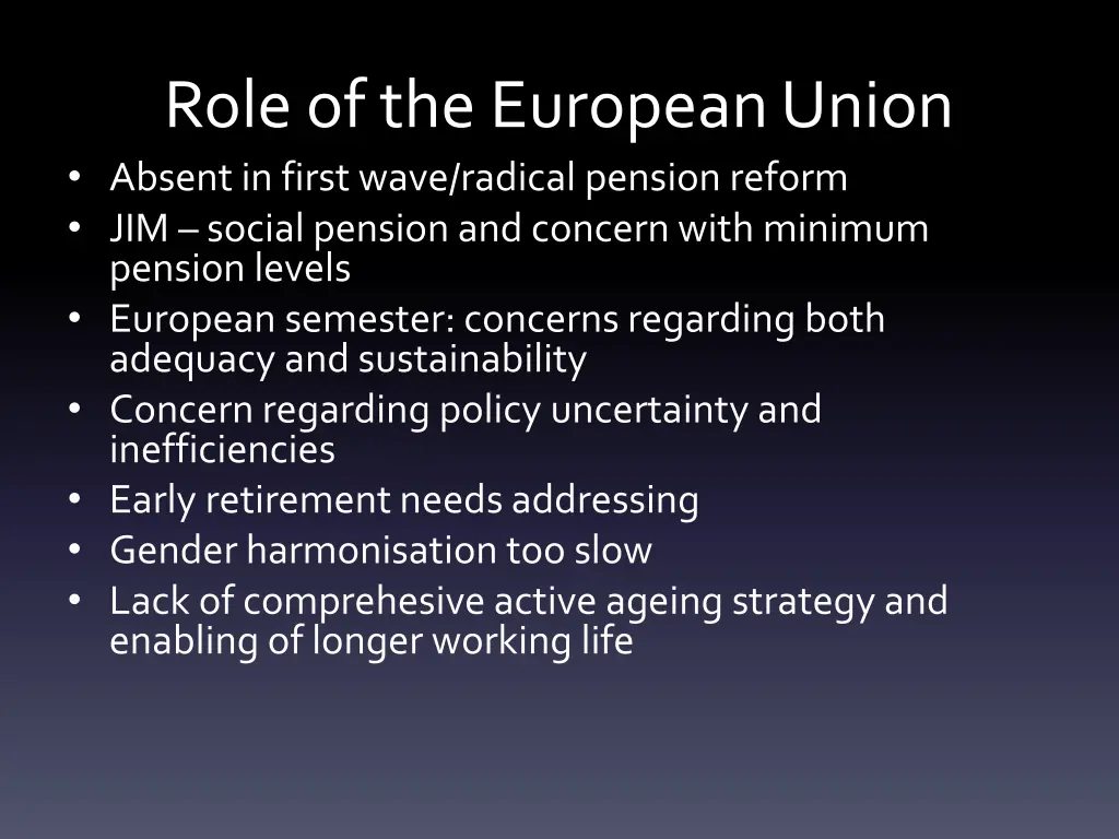 role of the european union absent in first wave