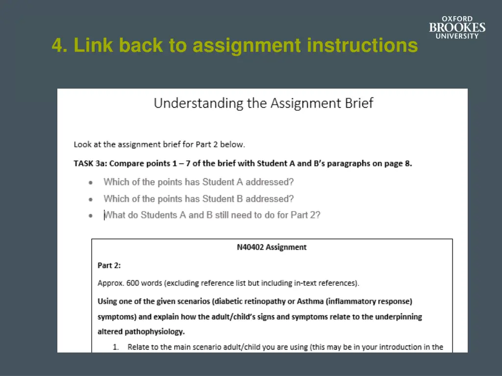 4 link back to assignment instructions