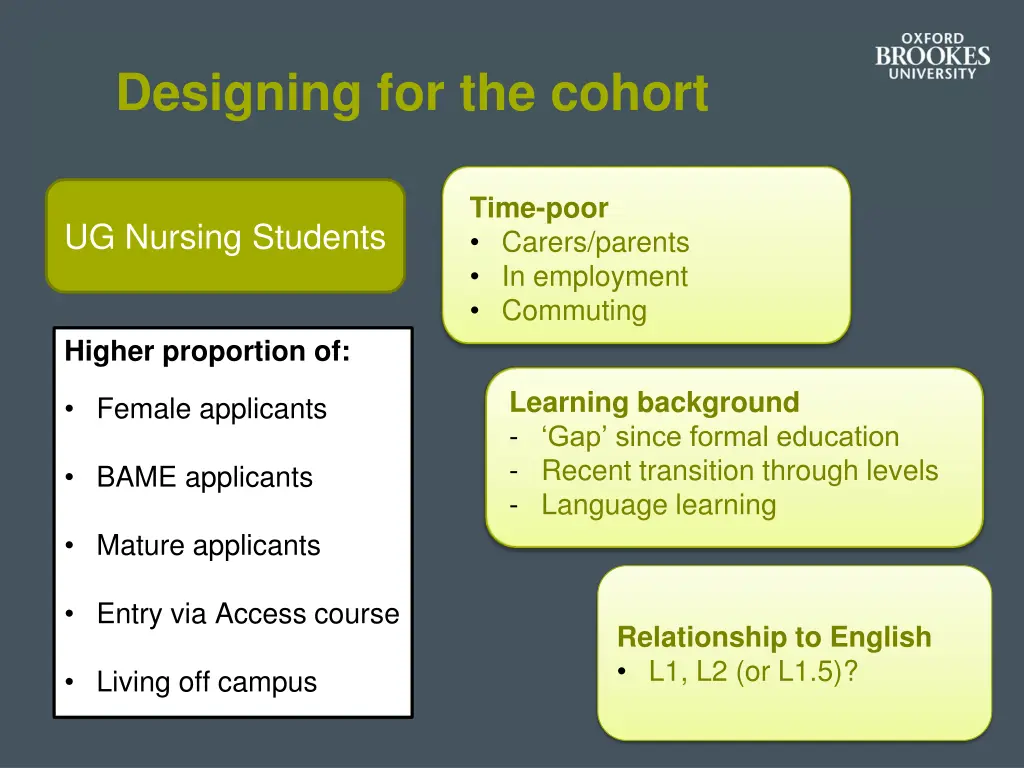 designing for the cohort