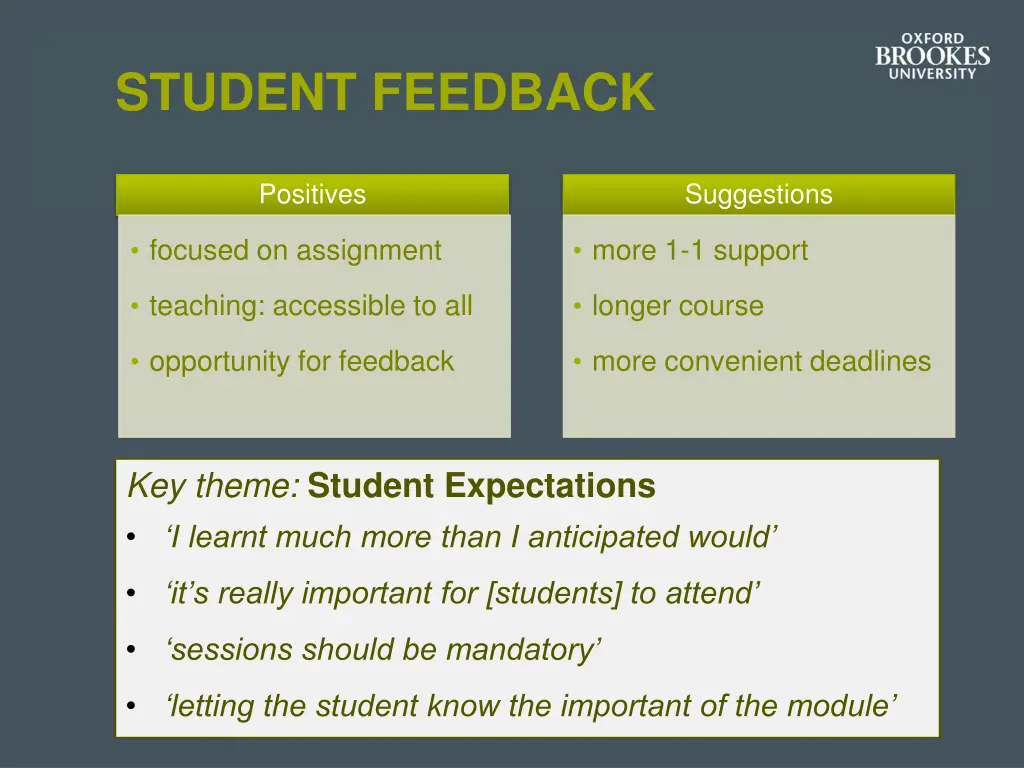 student feedback