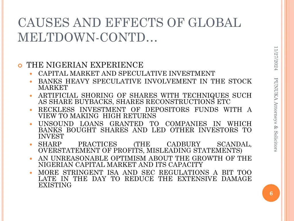 causes and effects of global meltdown contd 1