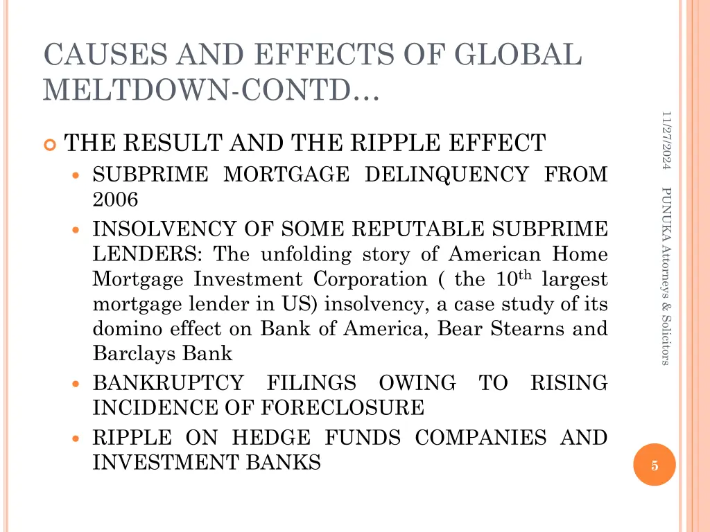 causes and effects of global meltdown contd