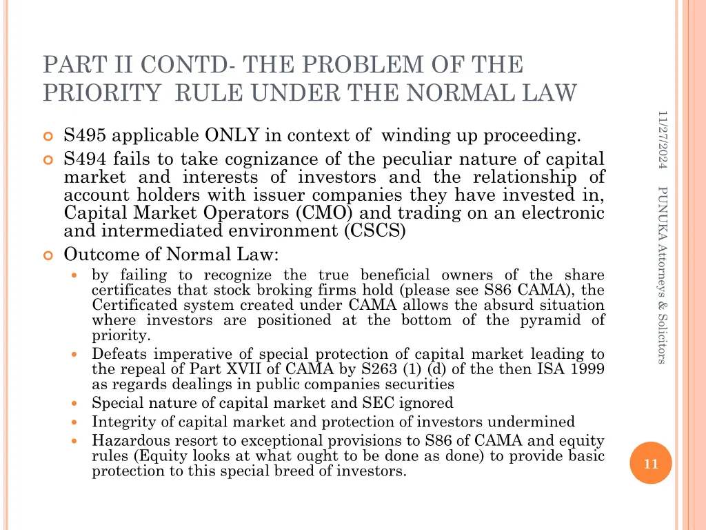 part ii contd the problem of the priority rule