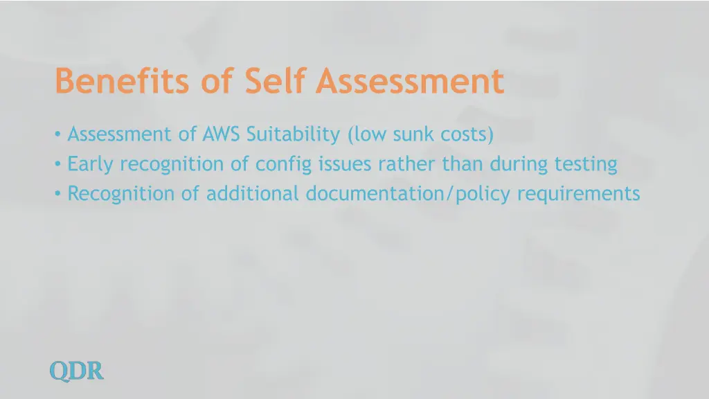 benefits of self assessment