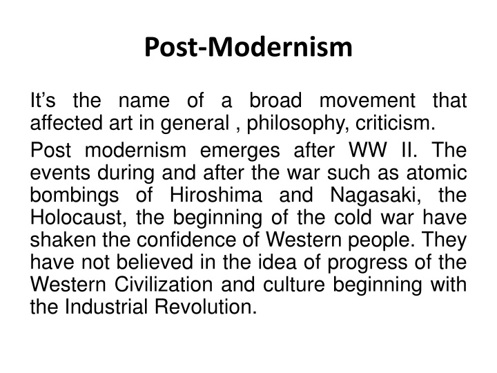 post modernism