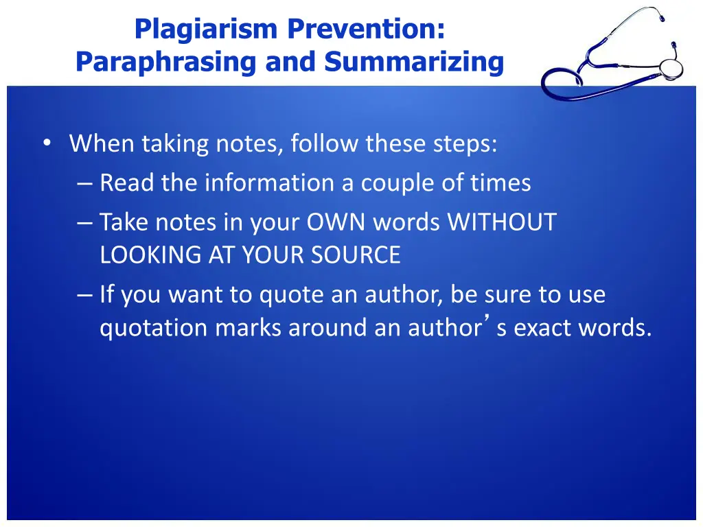 plagiarism prevention paraphrasing and summarizing