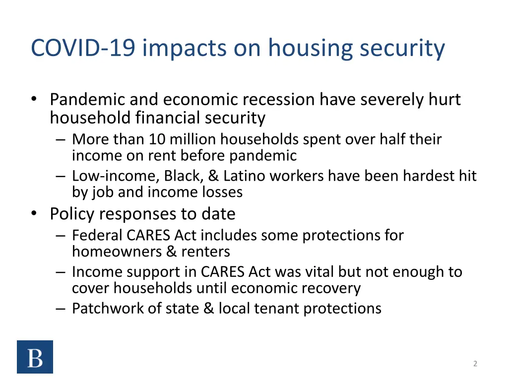 covid 19 impacts on housing security