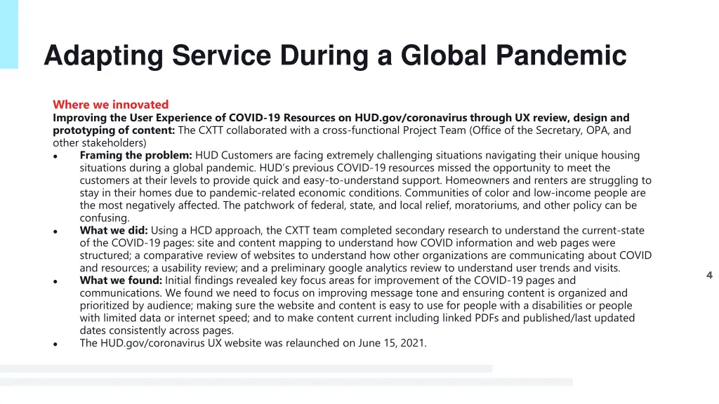 adapting service during a global pandemic