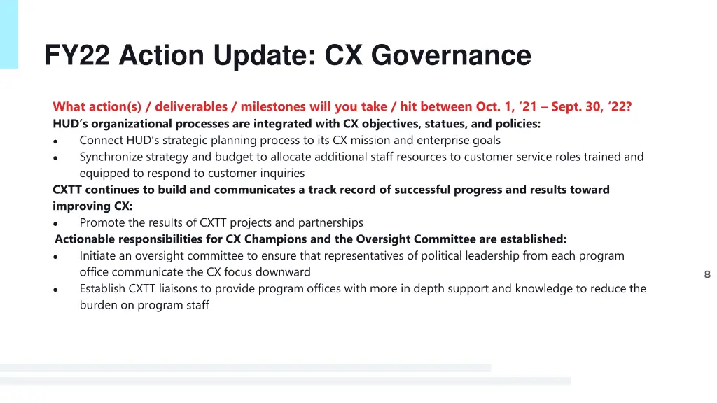 fy22 action update cx governance 1