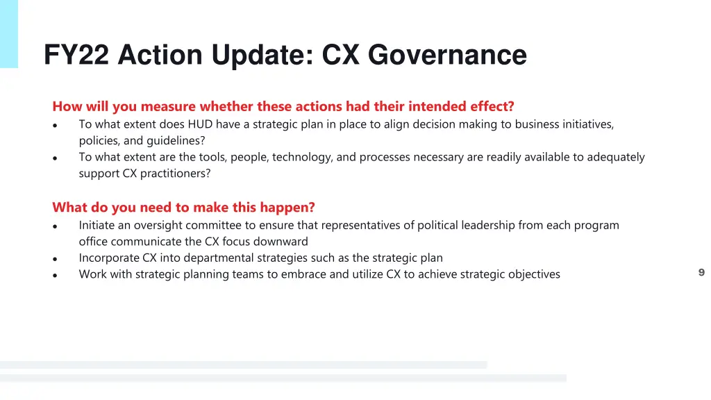 fy22 action update cx governance 2