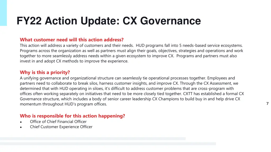 fy22 action update cx governance