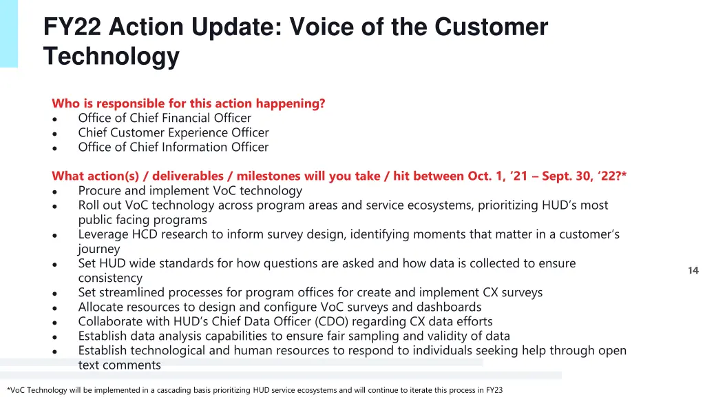 fy22 action update voice of the customer 1