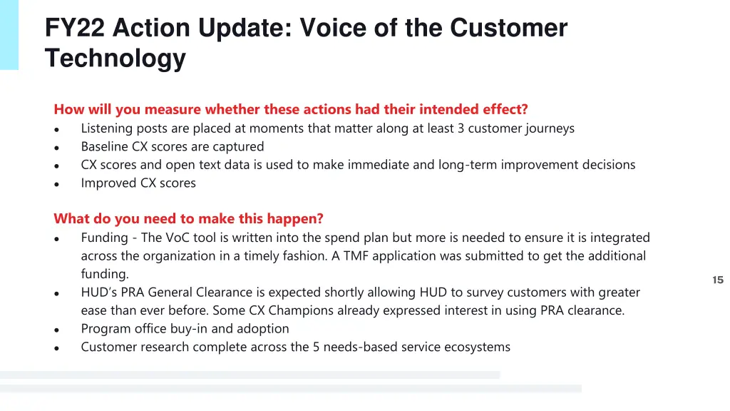 fy22 action update voice of the customer 2