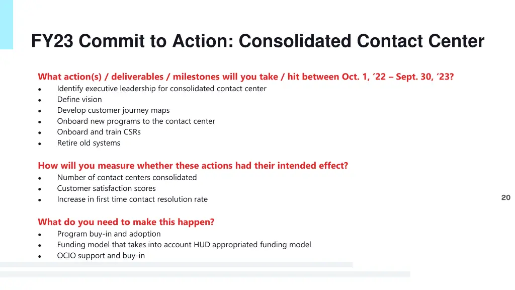 fy23 commit to action consolidated contact center 1