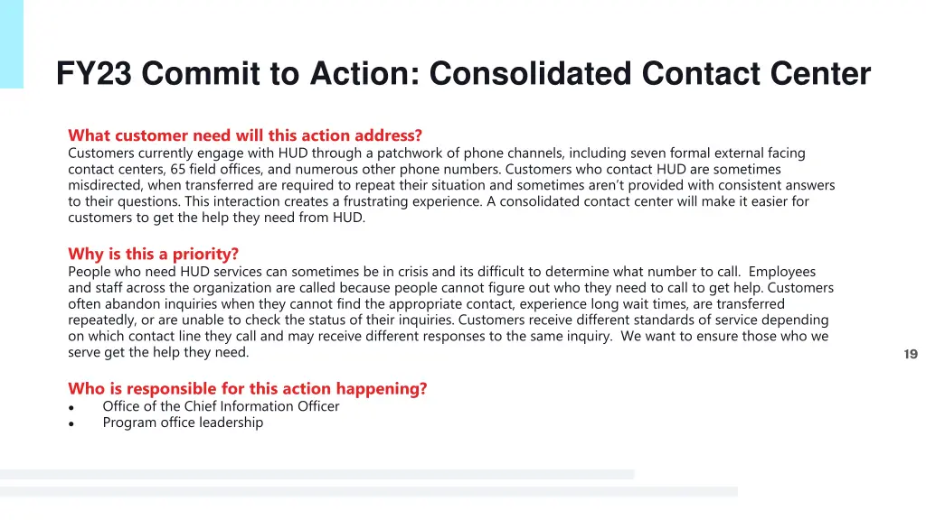 fy23 commit to action consolidated contact center