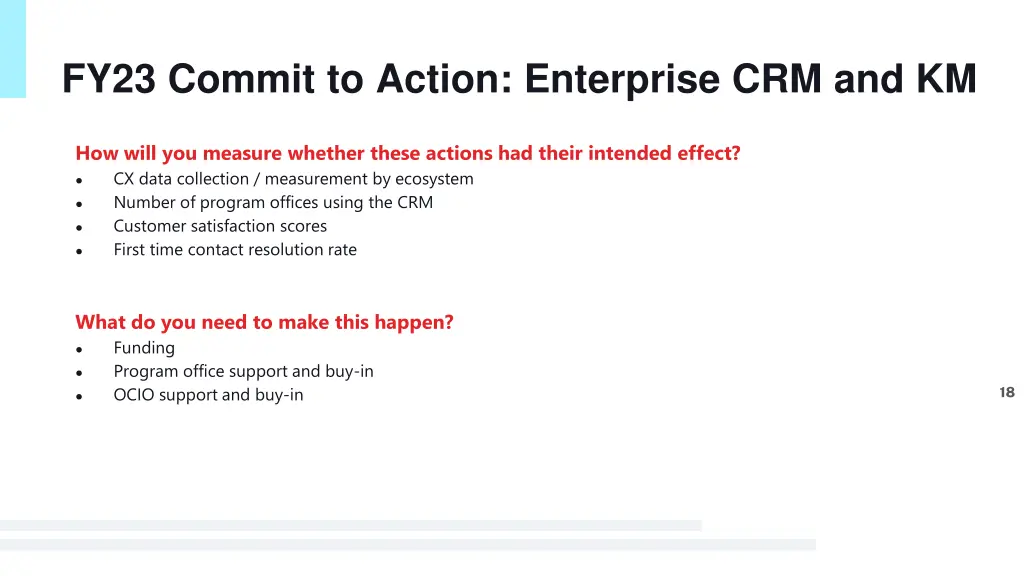 fy23 commit to action enterprise crm and km 2