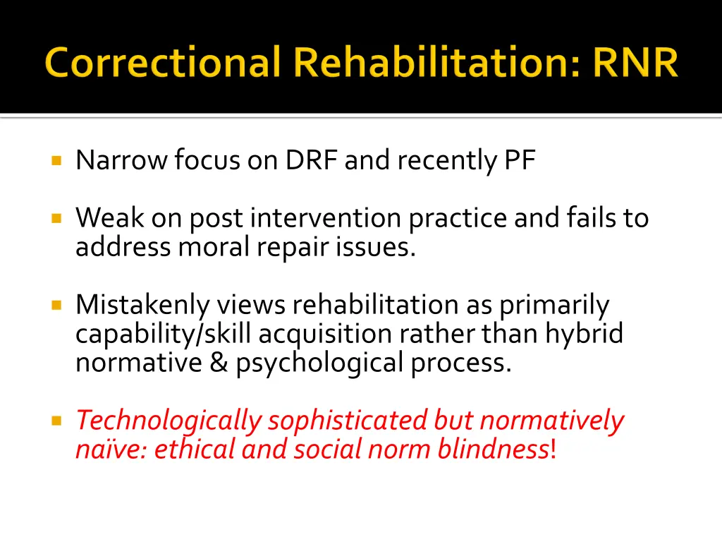 narrow focus on drf and recently pf