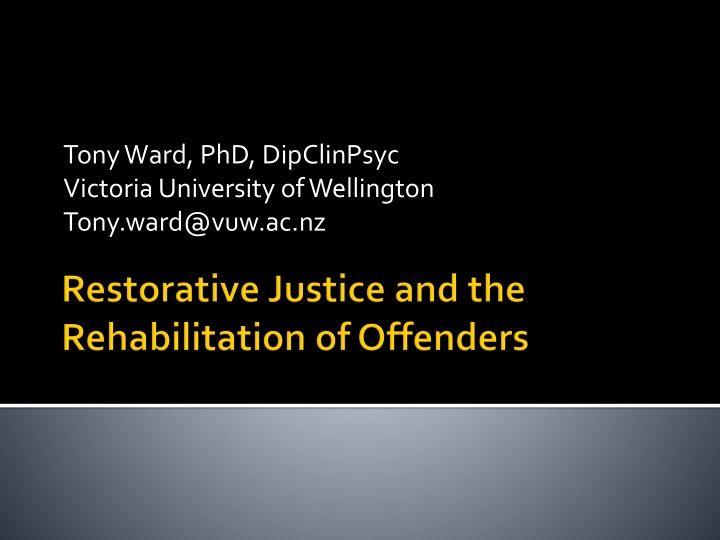 tony ward phd dipclinpsyc victoria university