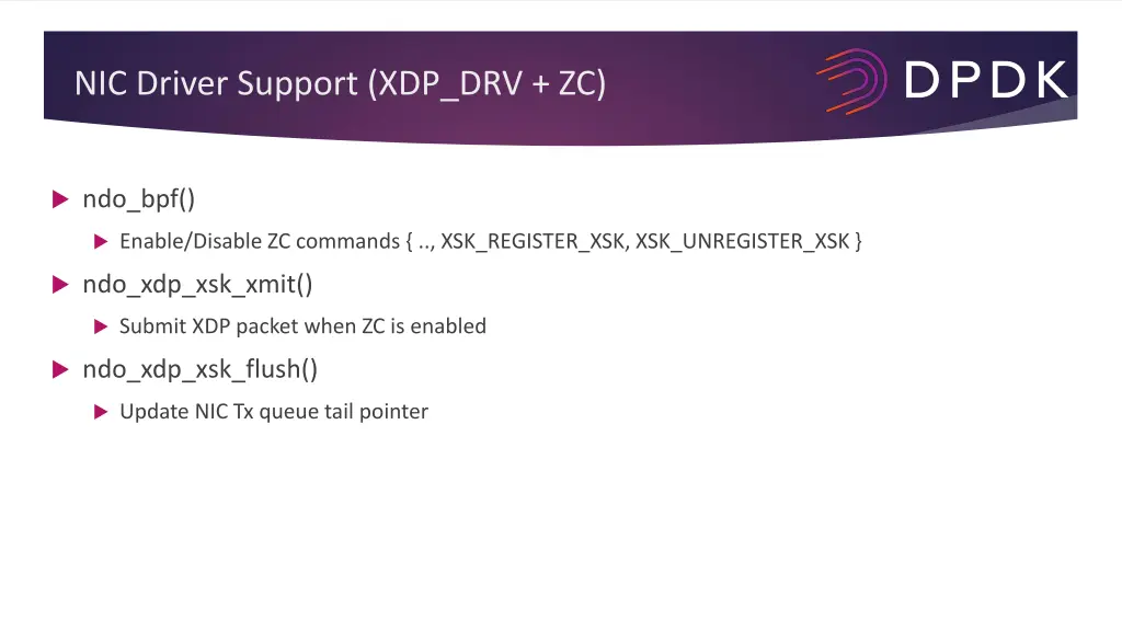 nic driver support xdp drv zc