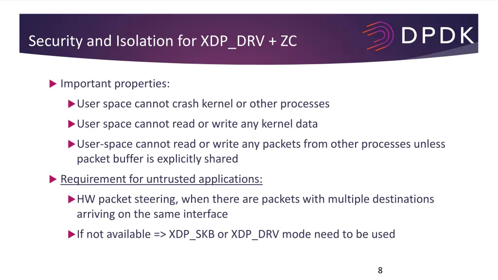 security and isolation for xdp drv zc