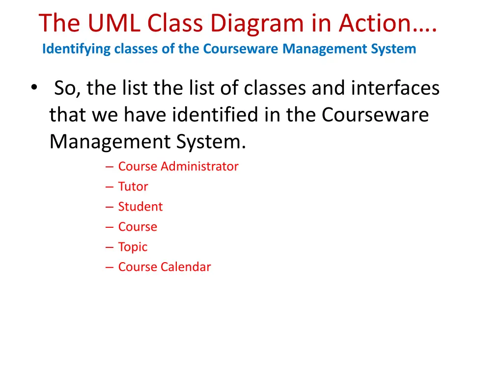 the uml class diagram in action identifying 1