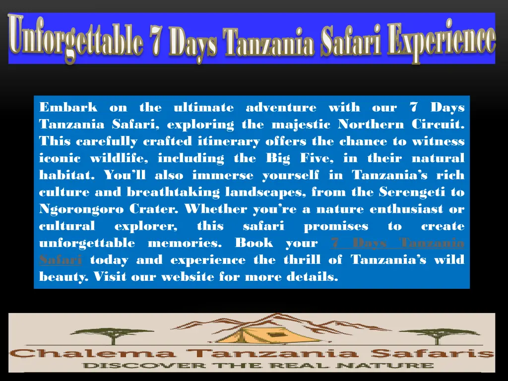 unforgettable 7 days tanzania safari experience 3