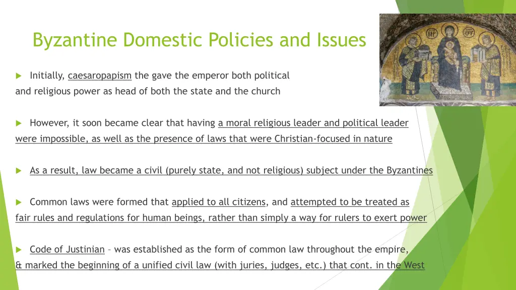 byzantine domestic policies and issues