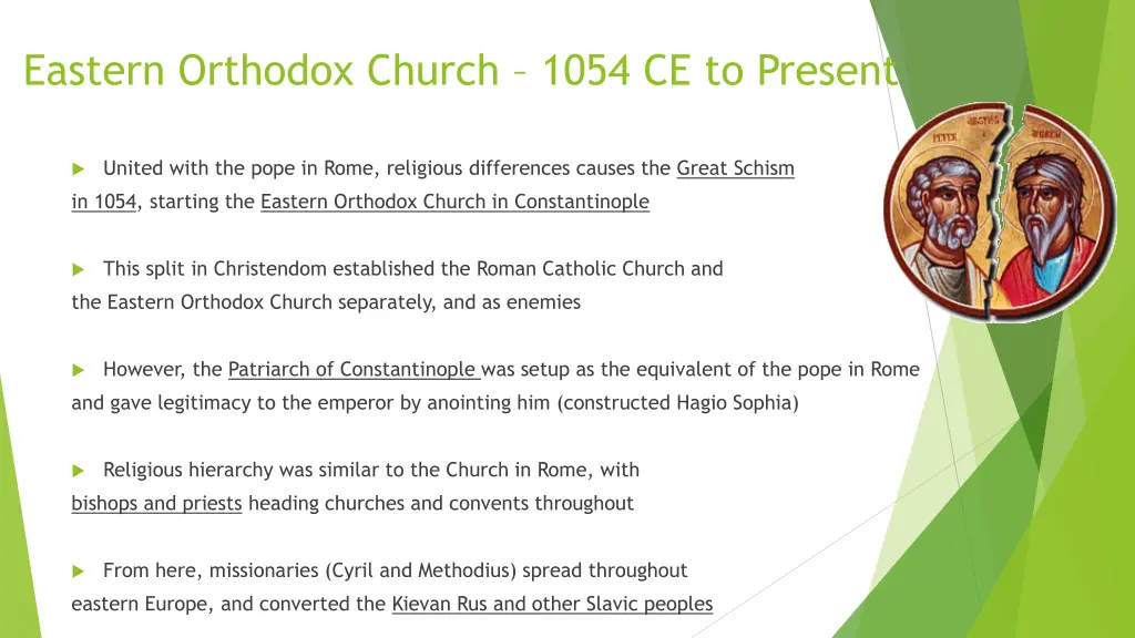 eastern orthodox church 1054 ce to present