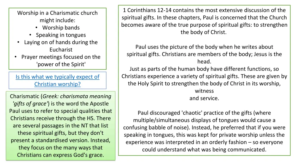 1 corinthians 12 14 contains the most extensive