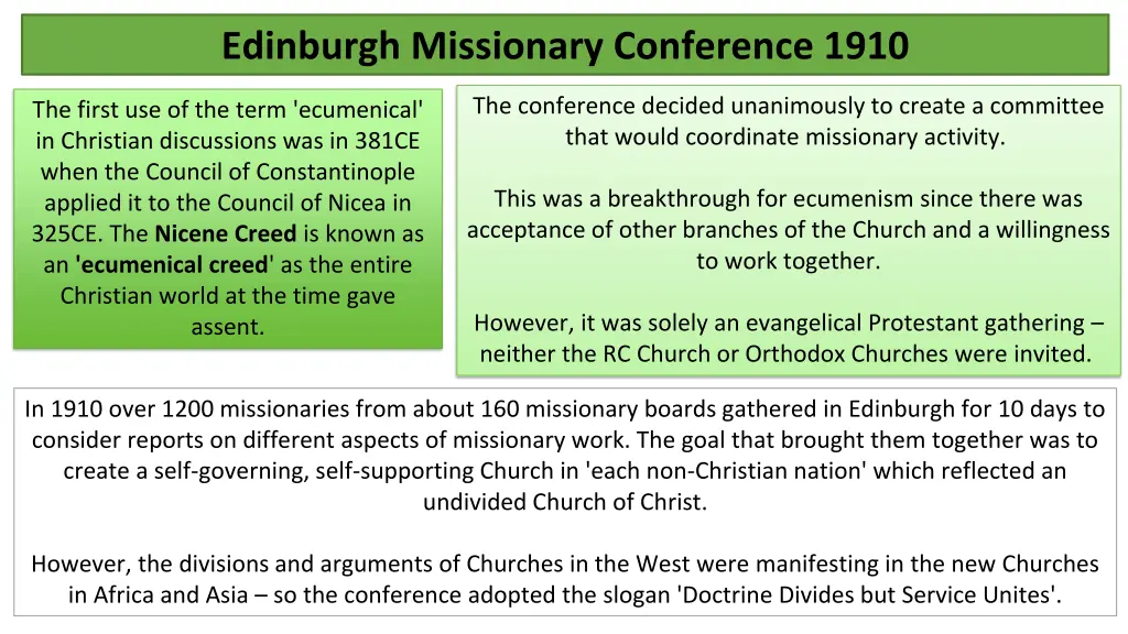 edinburgh missionary conference 1910