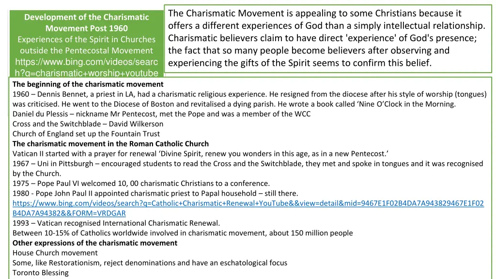 the charismatic movement is appealing to some