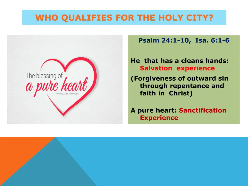 who qualifies for the holy city