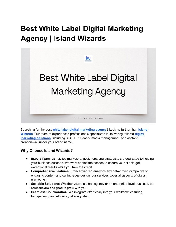 best white label digital marketing agency island