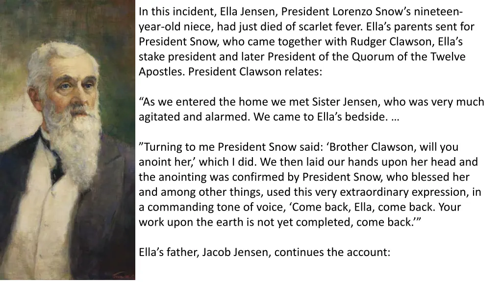 in this incident ella jensen president lorenzo