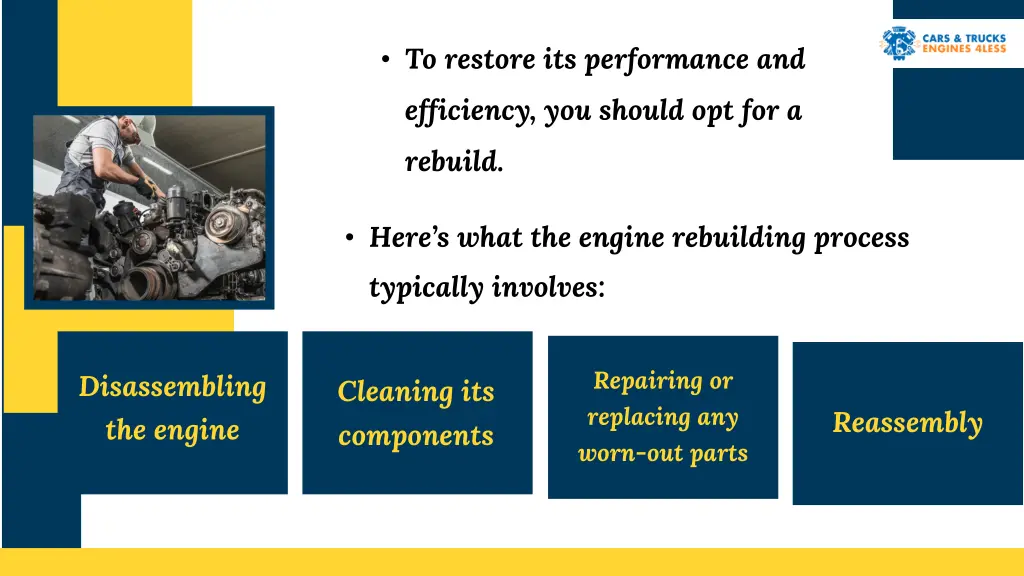 to restore its performance and efficiency