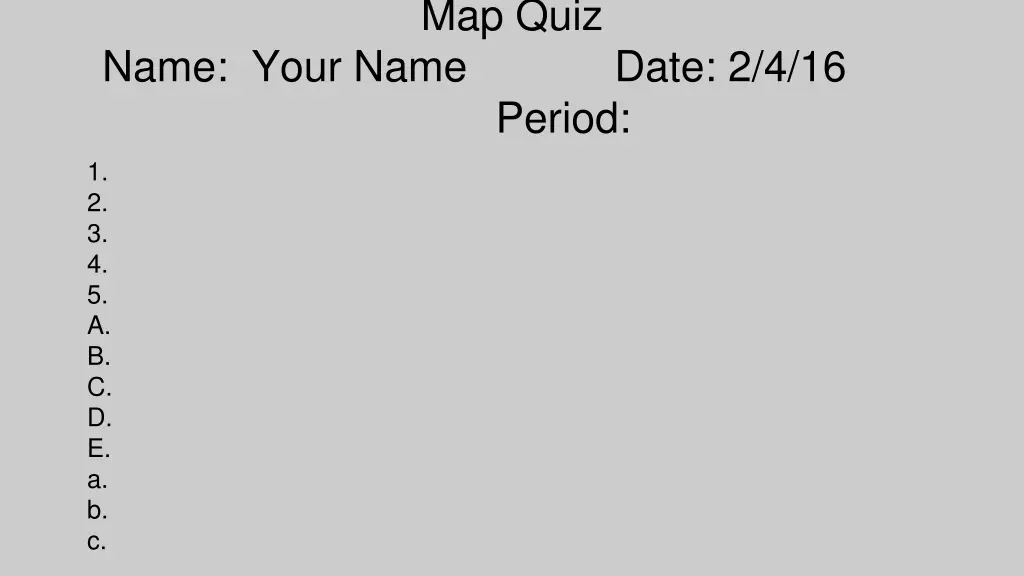 map quiz