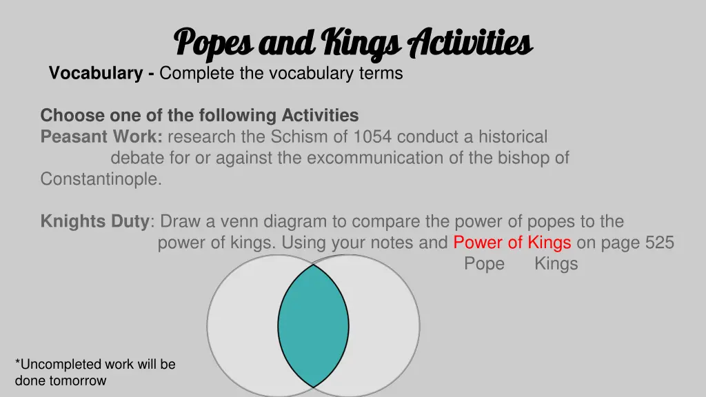 popes and kings activities popes and kings