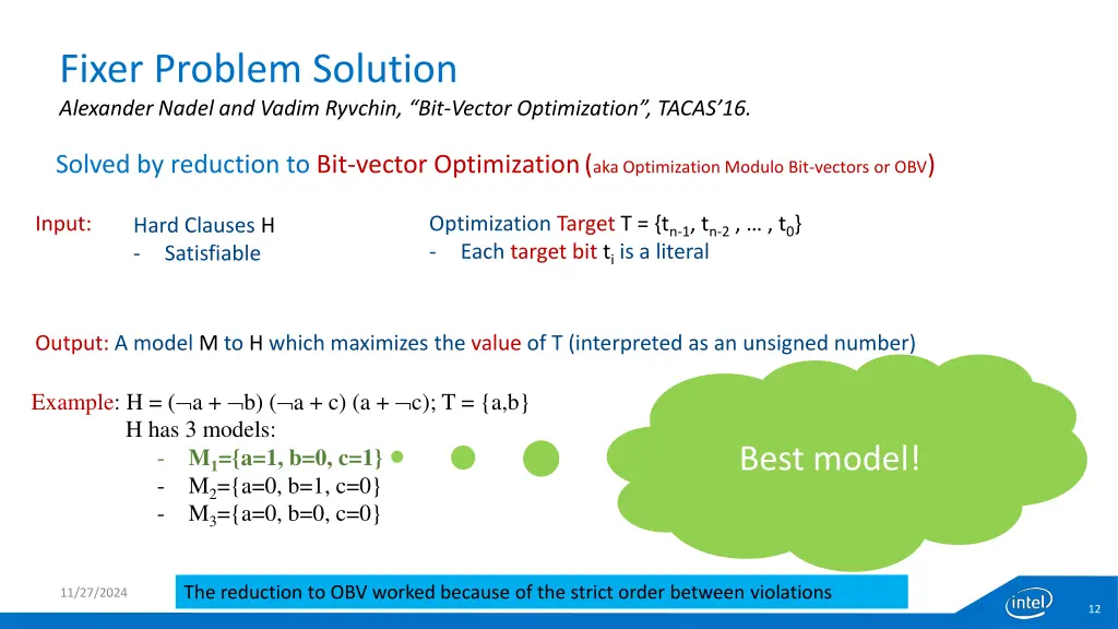 fixer problem solution alexander nadel and vadim