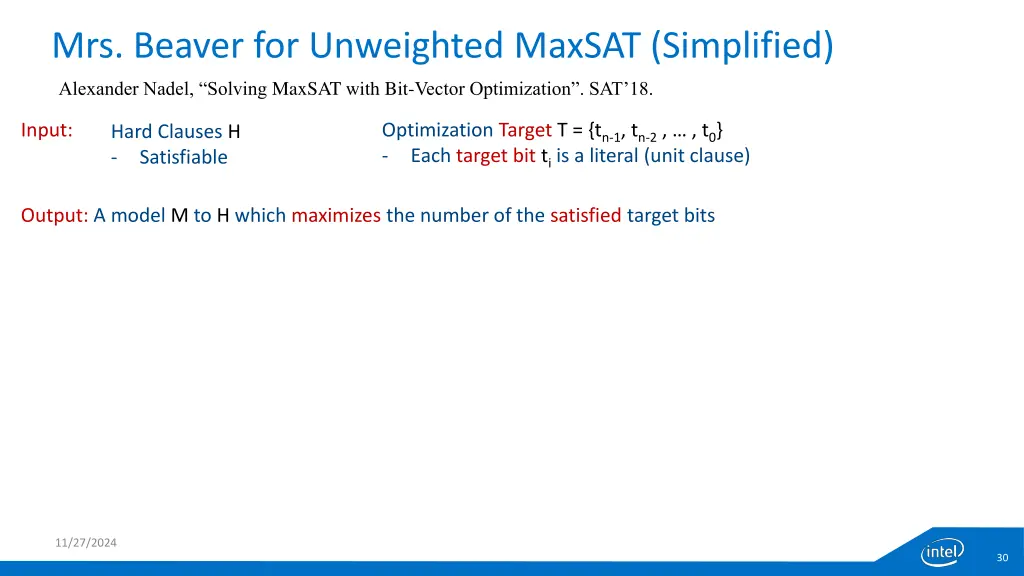 mrs beaver for unweighted maxsat simplified 1