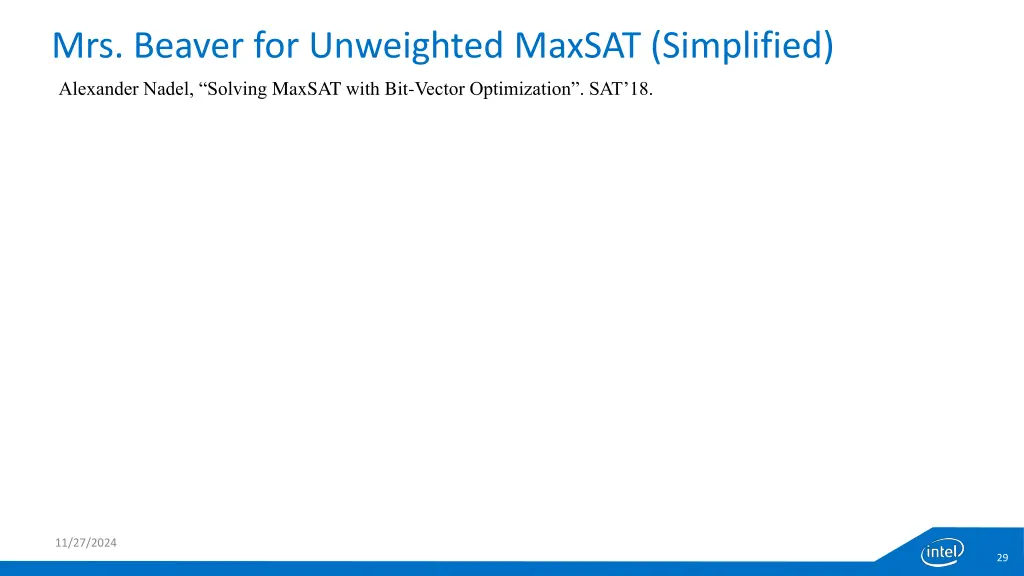 mrs beaver for unweighted maxsat simplified