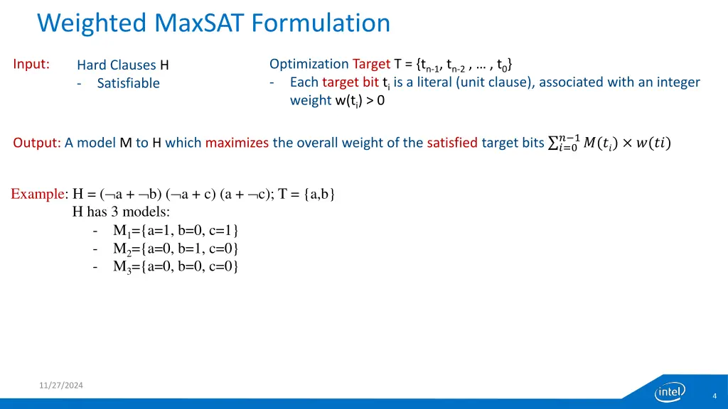 weighted maxsat formulation 2