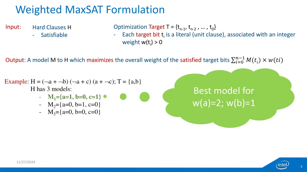 weighted maxsat formulation 3