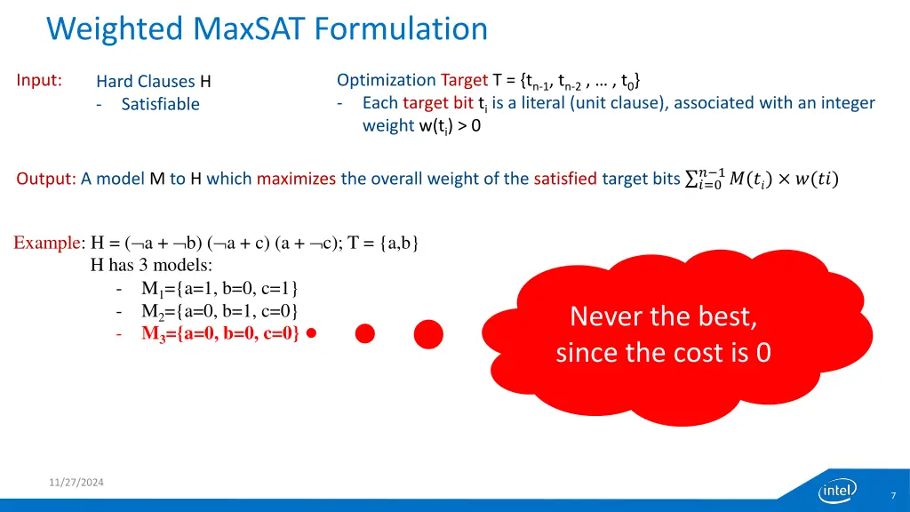 weighted maxsat formulation 5