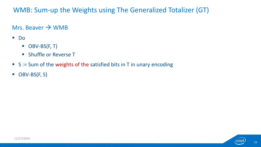 wmb sum up the weights using the generalized