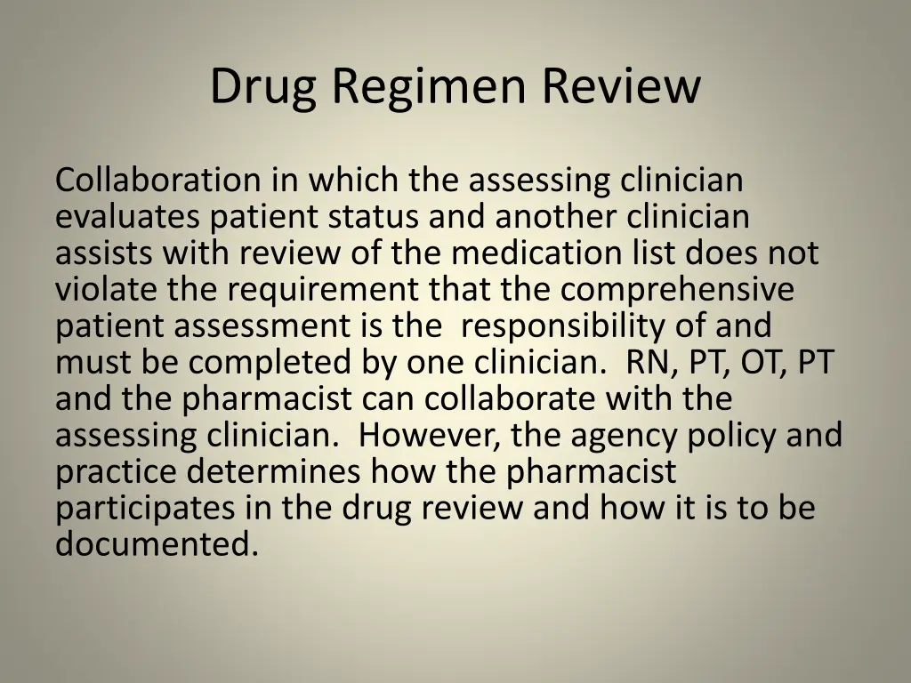 drug regimen review 1